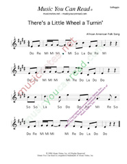 Click to Enlarge: "There's a Little Wheel a Turnin'," Solfeggio Format