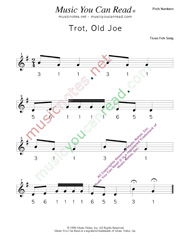 Click to Enlarge: "Trot, Old Joe" Pitch Number Format
