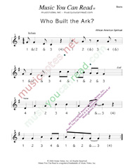 Click to enlarge: "Who Buil the Ark?," Beats Format