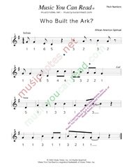 Click to Enlarge: "Who Buil the Ark?," Pitch Number Format