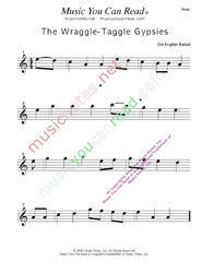 "Wraggle-Taggle Gypsies," Music Format