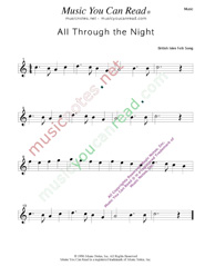 "All Through the Night," Music Format