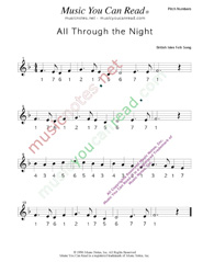 Click to Enlarge: "All Through the Night," Pitch Number Format