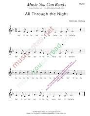 Click to Enlarge: "All Through the Night," Rhythm Format