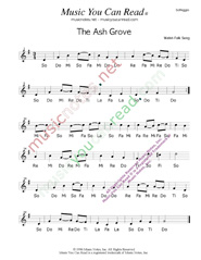 Click to Enlarge: "The Ash Grove," Solfeggio Format