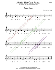 Click to enlarge: "Aura Lee," Beats Format