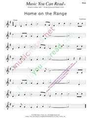 "Home on the Range," Music Format