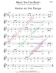 Click to Enlarge: "Home on the Range," Rhythm Format