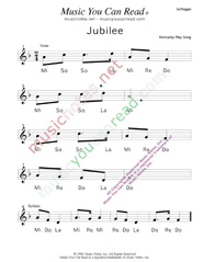 Click to Enlarge: "Jubilee," Solfeggio Format