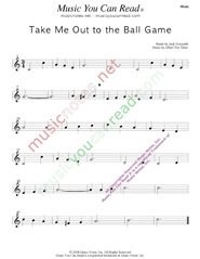 "Take Me Out to the Ball Game," Music Format