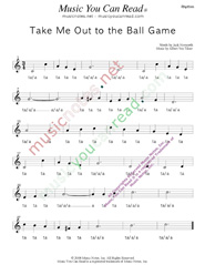 Click to Enlarge: "Take Me Out to the Ball Game," Rhythm Format