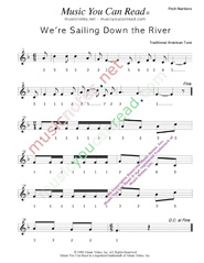 Click to Enlarge: "We're Sailing Down the River," Pitch Number Format