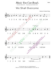Click to enlarge: "We Shall Overcome," Beats Format