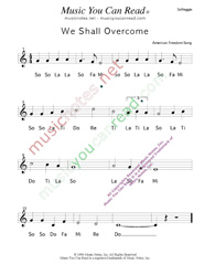 Click to Enlarge: "We Shall Overcome," Solfeggio Format