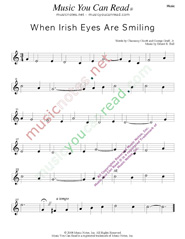 "When Irish Eyes Are Smiling," Music Format