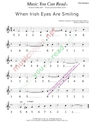 Click to Enlarge: "When Irish Eyes Are Smiling," Pitch Number Format