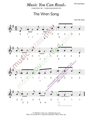 Click to Enlarge: "The Wren Song," Pitch Number Format