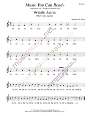 Click to Enlarge: "Andale Juana," Rhythm Format