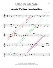 "Angels We Have Heard on High," Music Format