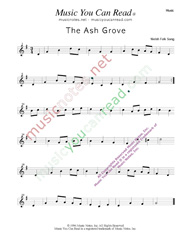 "The Ash Grove," Music Format