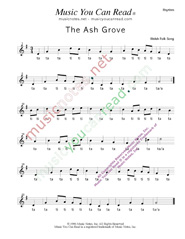Click to Enlarge: "The Ash Grove," Rhythm Format