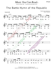 Click to Enlarge: "Battle Hymn of the Republic," Solfeggio Format