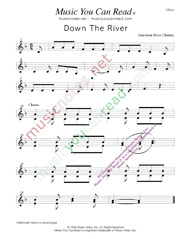 "Down the River," Music Format