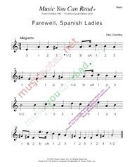 Click to enlarge: "Farewell, Spanish Ladies," Beats Format