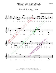 Click to Enlarge: "Haul Away, Joe," Rhythm Format