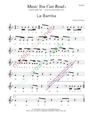 Click to Enlarge: "La Bamba," Rhythm Format