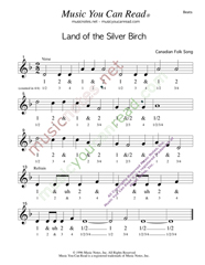 Click to enlarge: "Land of the Silver Birch," Beats Format