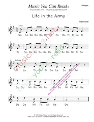 Click to Enlarge: "Life in the Army," Solfeggio Format