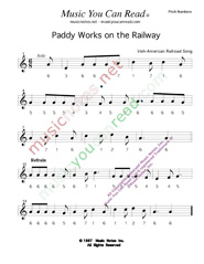 Click to Enlarge: "Paddy Works on the Railway," Pitch Number Format
