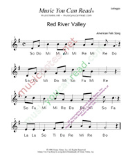 Click to Enlarge: "Red River Valley," Solfeggio Format