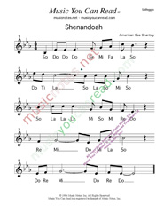 Click to Enlarge: "Shenandoah," Solfeggio Format