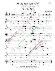 Click to enlarge: "Simple Gifts," Beats Format