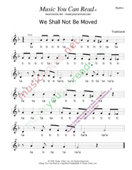 Click to Enlarge: "We Shall Not Be Moved," Rhythm Format