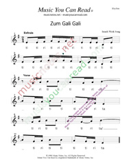 Click to Enlarge: "Zum Gali Gali," Rhythm Format